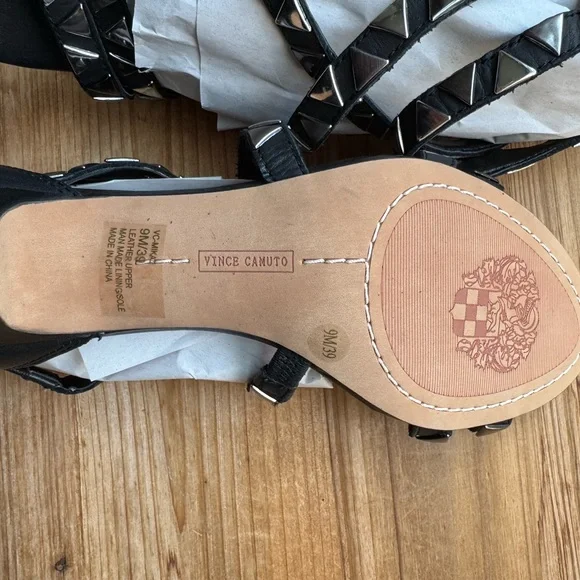 VINCE CAMUTO Black Lucia Studded Heels - Picture 3 of 7